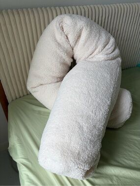 Plush Cream Sherpa Body Pillow - Cozy Support